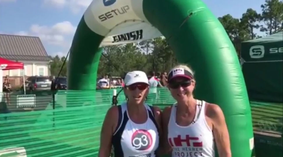 Melanie and Rebecca at Cape Fear 16 at RiverLights Triathlon