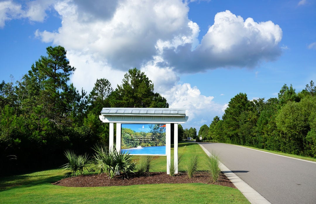 The Bluffs On The Cape Fear Homes For Sale In Leland NC Cameron Team   The Bluffs On The Cape Fear Entrance Sign 5 1080x700 