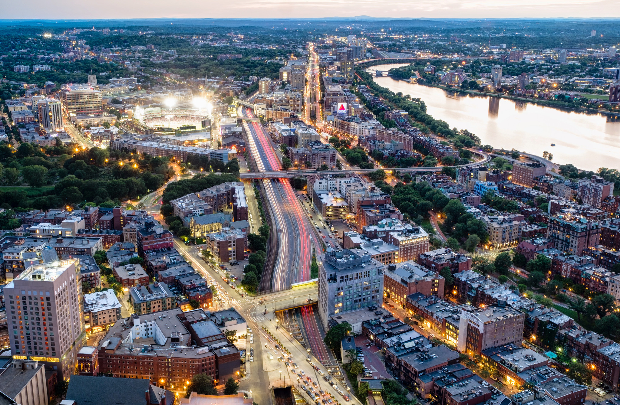 Fenway neighborhood aerial view
